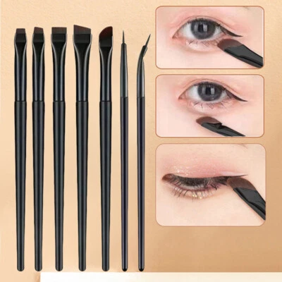 7Pcs Eyeliner Brush Nose Shadow Flat Bevel Eyebrow Brush Precision Angle - Image 1 of 4