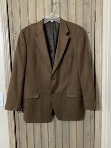 Club Room 100% Cashmere Brown Jacket Brushed Flannel Blazer 42R - Picture 1 of 12