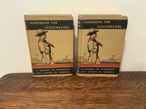 2 Vintage Boy Scout of America Handbook for Scoutmasters 1938 Vol l & ll Mint - Picture 1 of 10