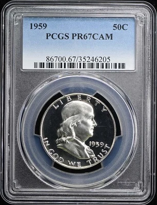 1959 50C Franklin Half Dollar PCGS PR67CAM - Image 1 of 2