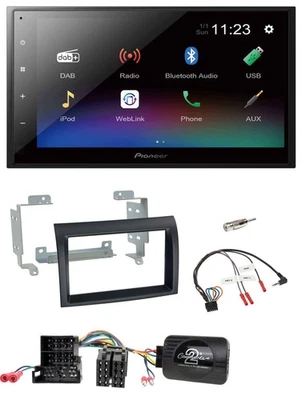 Pioneer USB Bluetooth DAB 2DIN Lenkrad Autoradio für Citroen Peugeot Fiat schwar - Bild 1 von 4