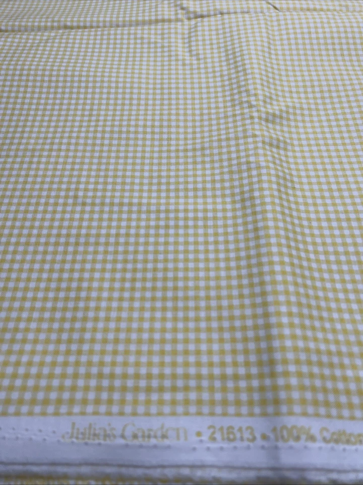 Julia's Garden de Deborah Edwards Northcott guinga amarilla a cuadros 21613 4 yardas Foto 1 de 4