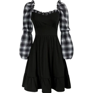 Scarlet Darkness  Goth Punk Grunge Tartan Plaid  Dress SZ Large Whimsigoth  - Picture 1 of 6