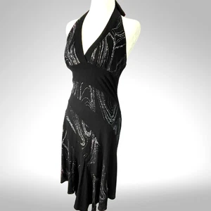 Glitzer Neckholder Cocktailkleid schwarz Stretch Frederick’s Hollywood S/M Y2K Vintage - Bild 1 von 11