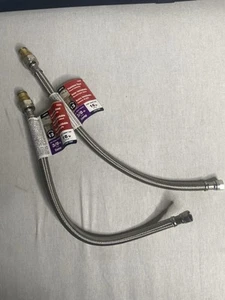 Conector de línea de suministro de grifo COMP 2 PIEZAS 3/8" 16 pulgadas trenzado acero inoxidable - Imagen 1 de 6