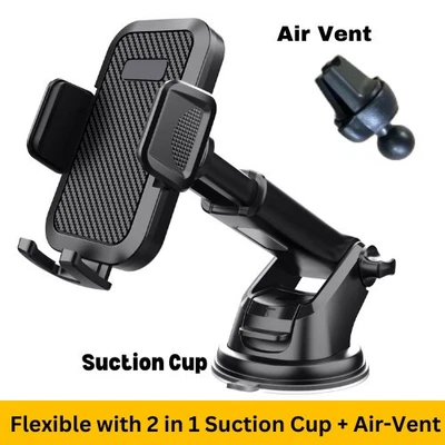 Universal Car Phone Holder 360° Windscreen Dashboard Air Vent Stand - Image 1 of 4