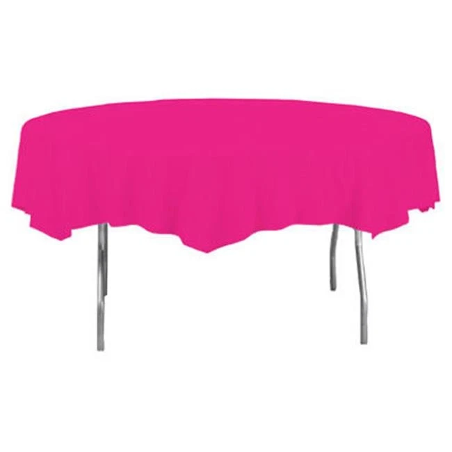 Creative Converting 703277 82 in. Octy Round Plastic Table Cover- Hot Magenta... - Image 1 of 1