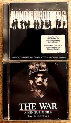 LOT OF 2 SOUNDTRACKS—BAND OF BROTHERS [2001] & KEN BURNS' THE WAR [2007] CDs—VGC - Image 1 of 3