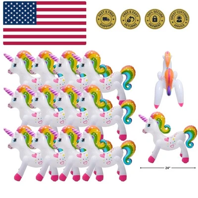 24 Inch Rainbow Inflatable Unicorn, One per Order - Image 1 of 4