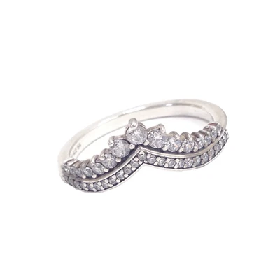 Pandora ALE S925 Plata Esterlina Princesa Wishbone Anillo Talla 64 EE. UU. 10,5 Foto 1 de 4