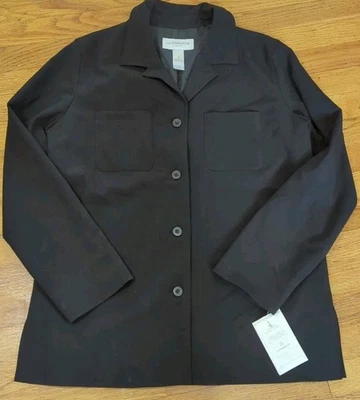 Nuevo Liz Claiborne Lizsport Para Mujer Un Pecho Forrado Bolsillos Negro Talla M Nuevo con etiquetas Foto 1 de 4