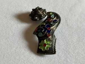 Russian Silver and Enamel Pin Marked 1000 - Picture 1 of 6