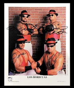 WWE LOS BORICUAS P-416 SIGNED 8X10 ORIGINAL PROMO PHOTO WITH PSA COA FROM 1997 - Picture 1 of 4