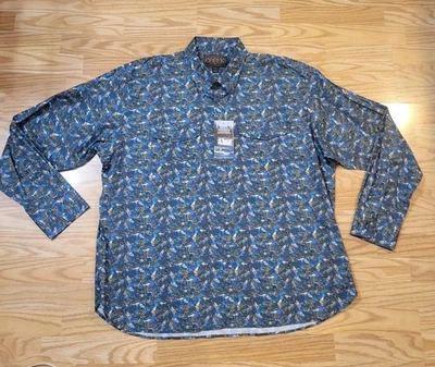 NWT Madison Creek Long Sleeve Button Up Shirt Mens 2XL Blue Ridge Ducks $125 - Image 1 of 4