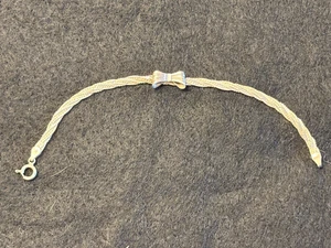 VINTAGE ITALY STERLING 925 ZIERLICHES SCHLEIFENNETZ ARMBAND *5 gm* - Bild 1 von 7