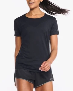 New 2XU Women's Light Speed Tech Tee - Small, Black/BRF WR6617a Running Top - Picture 1 of 7