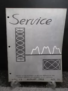 VTG Sears SERVICE Co. TV Radio Manual 9901-1 Tuner Vol 13 August 1952 No. 11 - Bild 1 von 3