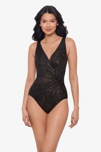 Miraclesuit Circe One Piece in Brillante (BLack-gold) US 8 6566338 NEW - Picture 1 of 2
