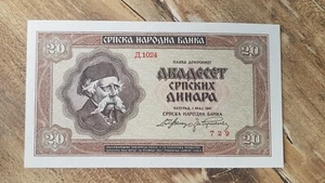 SERBIEN 20 DINARS 1941 - UNC - Bild 1 von 2