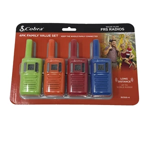 Cobra RX100-4 Walkie Talkie 4er Pack 22 Kanal FRS 2-Wege Funkgerät Familie Vorteilsset - Bild 1 von 10