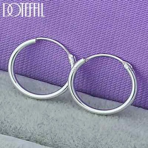 DOTEFFIL 925 Sterling Silber 30 mm glatter Kreis Creolen für Damen Schmuck - Bild 1 von 4