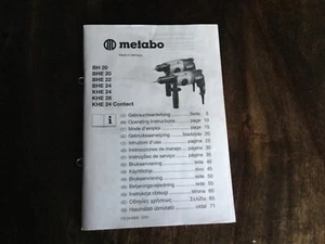 Metabo Drill Operating Instructions Book - Picture 1 of 4