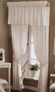 2 Lenox Solitär gefütterte Gardinenpaneele & Raffbänder 55" x 84" (Paar) $250 Neu in Verpackung - Bild 1 von 9