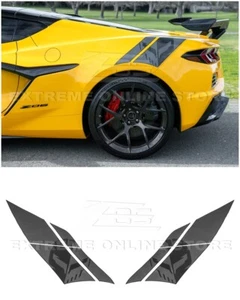 For 23-Up Corvette C8 E-Ray Z06 Jake Skull Logo Carbon Flash Rear Fender Stripes - Picture 1 of 18