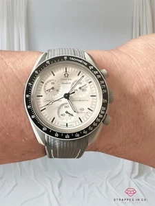 NEW IN 20MM Grey Strap For Omega X Swatch 1965 Moonswatch Speedmaster Edition - Picture 1 of 4