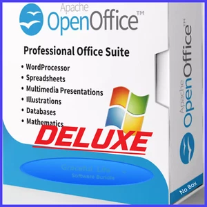 Open Office Suite DELUXE Software ~ Word Processing Home Student Business CD DVD - Picture 1 of 12
