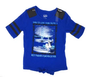 Justice for Girls Blue Best Friends Forever Dog Shirt~Size 7~NWT - Picture 1 of 1