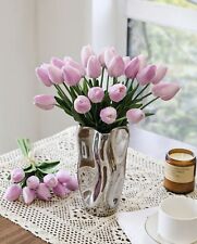 5x Single Tulips Bouquet Artificial Flower Bunch Garden Home Mothers Day Purple
