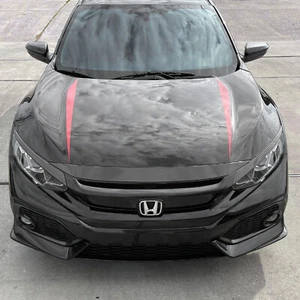 Blackout Redout Vinyl Decal Overlay for 2016-21 Honda Civic Hood Spears - Picture 1 of 2