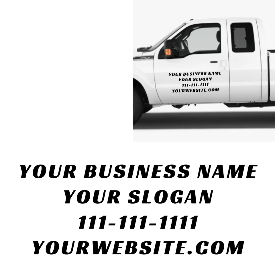 30" Custom Personalized Business Black Lettering Vinyl Decal For Car Truck SUV - Image 1 of 1