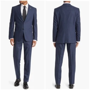 Ted Baker Jay Trim Fit Wool Suit Set Blazer Jacket Pants Business Blue Sz 42R - Picture 1 of 13