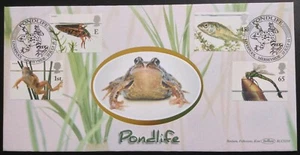 GB QEII Benham 2001 Pondlife Set of 4 on First Day Cover, Liverpool S/H/S - Picture 1 of 3