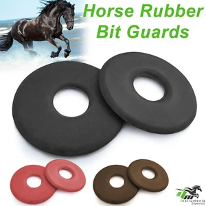 Rubber Bit Guards Cheek Rings Horse Pony Tack Saddlery Accessories Equestrian - Picture 1 of 20