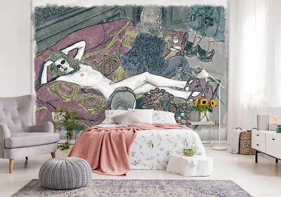 3D Wohnzimmer Sofa Frau C452 Tapete Wandbild Fototapete Marco Cavazzana Amy - Bild 1 von 4