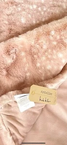 NWT NICOLE MILLER Artelier Blush Pink Faux Fur Fawn Spotted Throw Blanket 50x60 - Picture 1 of 1