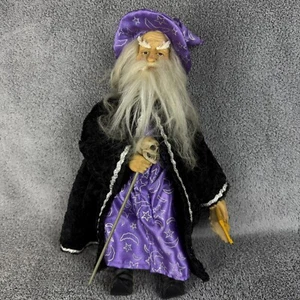 Wizard Warlock Doll Figurine 15" Sorcerer Purple Celestial Fantasy Art Vtg 2002 - Picture 1 of 8