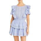 LoveShackFancy Womens Natasha Blue Cotton Short Daytime Mini Dress XL BHFO 7649