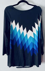 NANU Geometric Theme Black TUNIC Long Sleeve SIZE XL - Picture 1 of 6