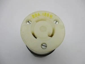 Conector hembra de 3 cables Hubbell 231a 20A-125V - Bloqueo de giro y tracción/giro - Imagen 1 de 6