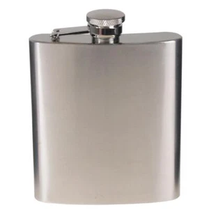Frasco de acero inoxidable para cadera 8 oz 225 ml botella de bolsillo de whisky alcohol cromo mate - Imagen 1 de 1