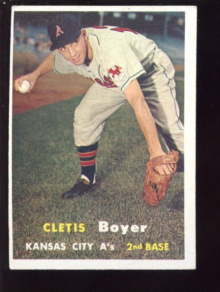 Tarjeta de béisbol 1957 Topps #121 Clete Boyer novato EX Foto 1 de 1