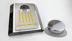 Master Cylinder Cover [Yellow Carbon Fiber "Corvette"] fit 14-19 Corvette Auto - Picture 1 of 1