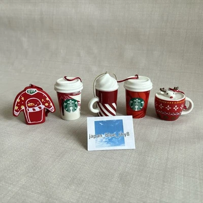 Starbucks Japan Holiday Ornament Limited Edition 2014-17 Set of 5 NEW Very Cute - Image 1 of 4