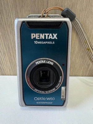Cámara digital compacta Pentax Optio W60 azul impermeable de Japón probada Foto 1 de 4