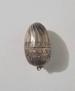 Antik Silber Vinaigrette Duft Ei Anhänger Rokoko Hanau Stil 14g um 1900 "VII" - Bild 1 von 24