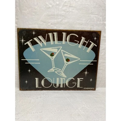MCM Twilight Lounge Metal Sign Martini Wall Art Bar Decor Retro Man Cave 18x15 - Image 1 of 4